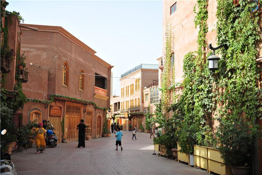 La vieille ville de Kashgar dans le Xinjiang est bien conservée