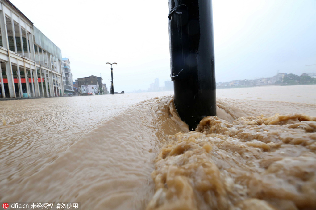 Inondations mena?antes dans le sud de la Chine