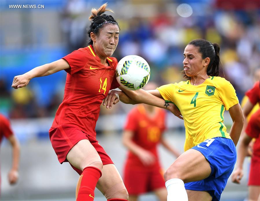 JO 2016 : match de football féminin entre la Chine et le Brésil