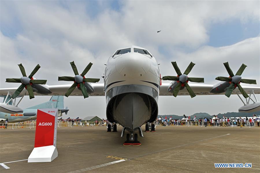 L'avion amphibie AG600 lors d'un salon international d'aviation à Zhuhai