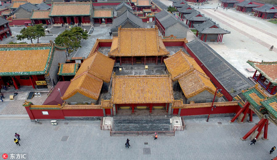 Vue aérienne du Palais impérial de Shenyang rénové