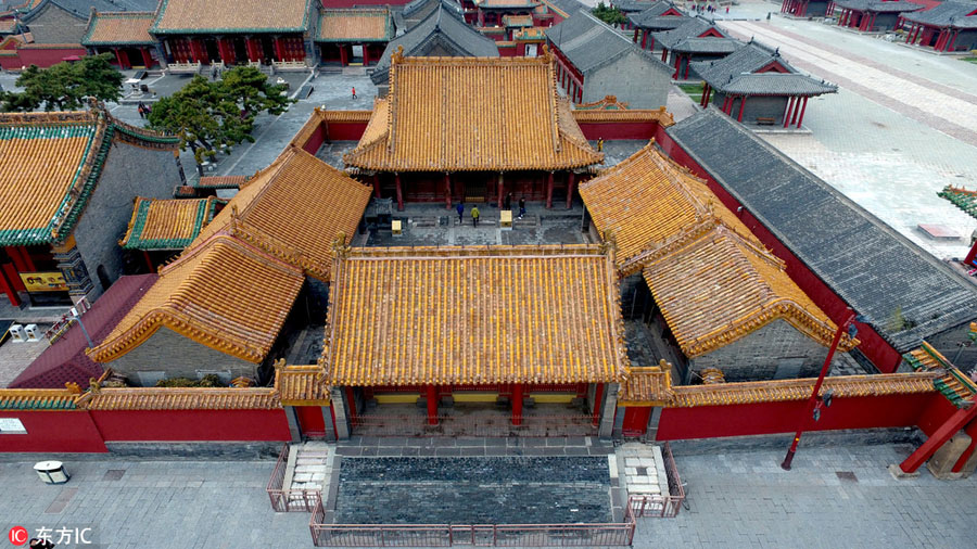 Vue aérienne du Palais impérial de Shenyang rénové