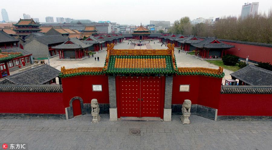 Vue aérienne du Palais impérial de Shenyang rénové