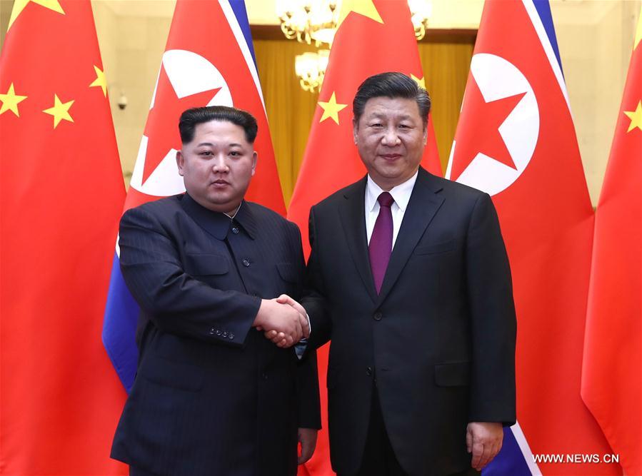 Entretien à Beijing entre Xi Jinping et Kim Jong Un