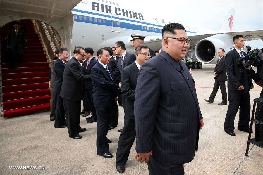 Arrivée à Singapour de Kim Jong Un