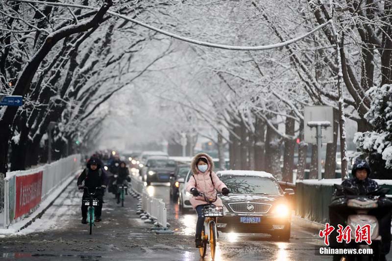 Beijing : premières chutes de neige de l'année 2020