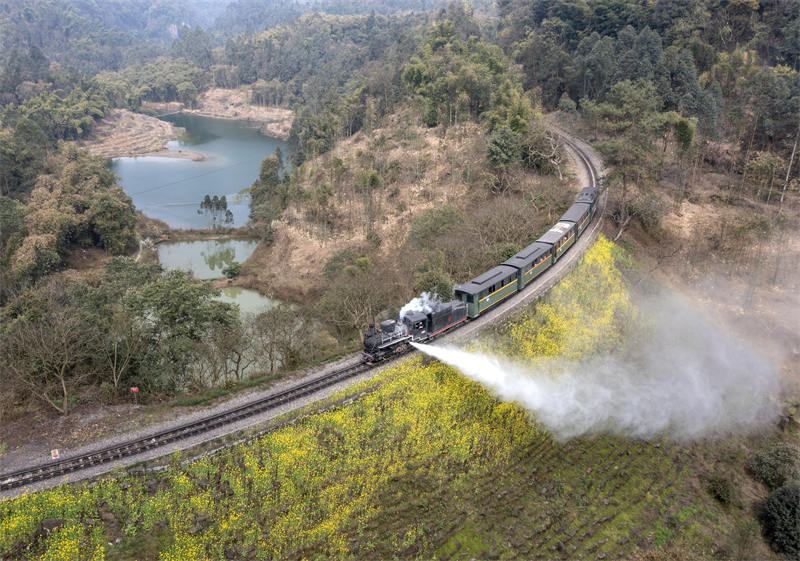 Sichuan : le petit train qui se dirige vers le printemps