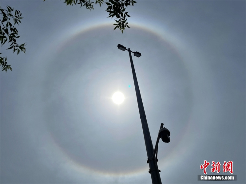 Un halo solaire observé dans le ciel de Beijing