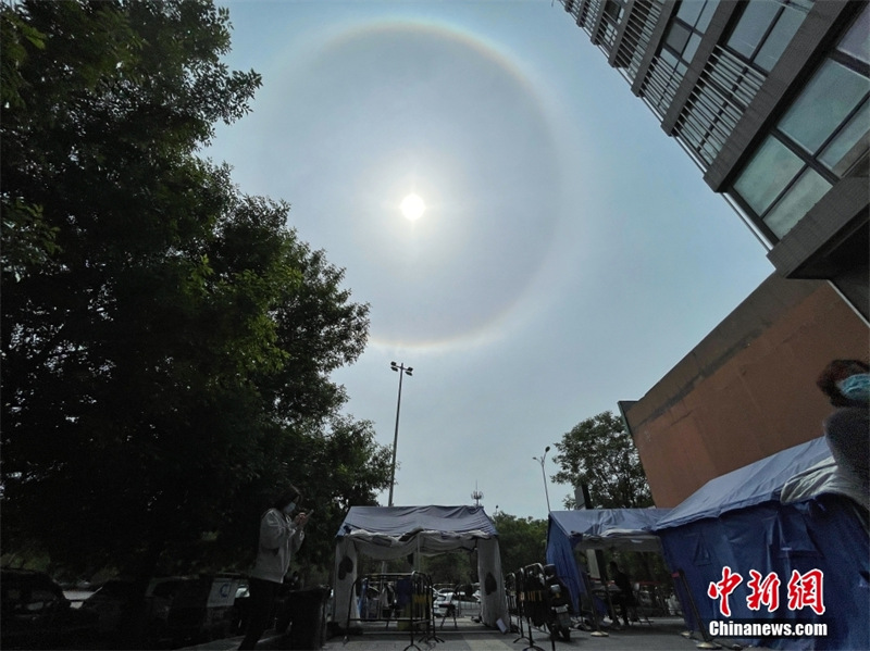 Un halo solaire observé dans le ciel de Beijing