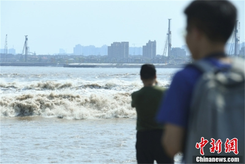 Zhejiang : le mascaret spectaculaire du fleuve Qiantang à Jiaxing